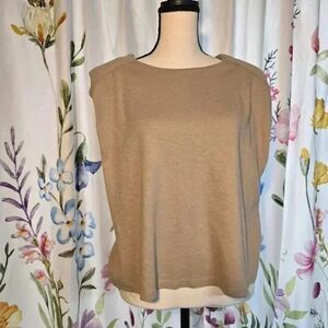 Banana Republic Sleeveless Padded Shoulder Maverick Tan Top Size Medium
